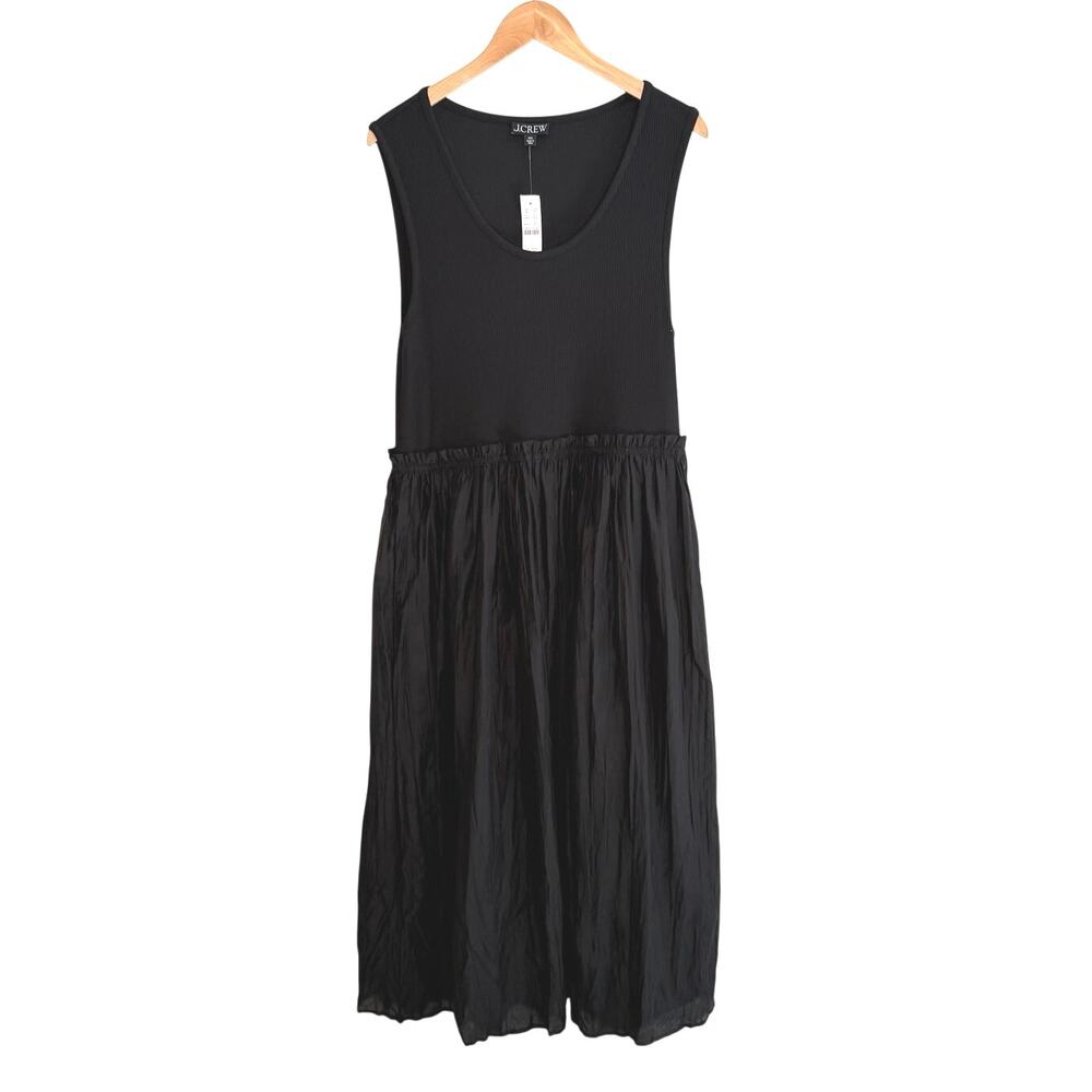 NWT J. Crew gathered waist black “Mixi dress” size 2XL